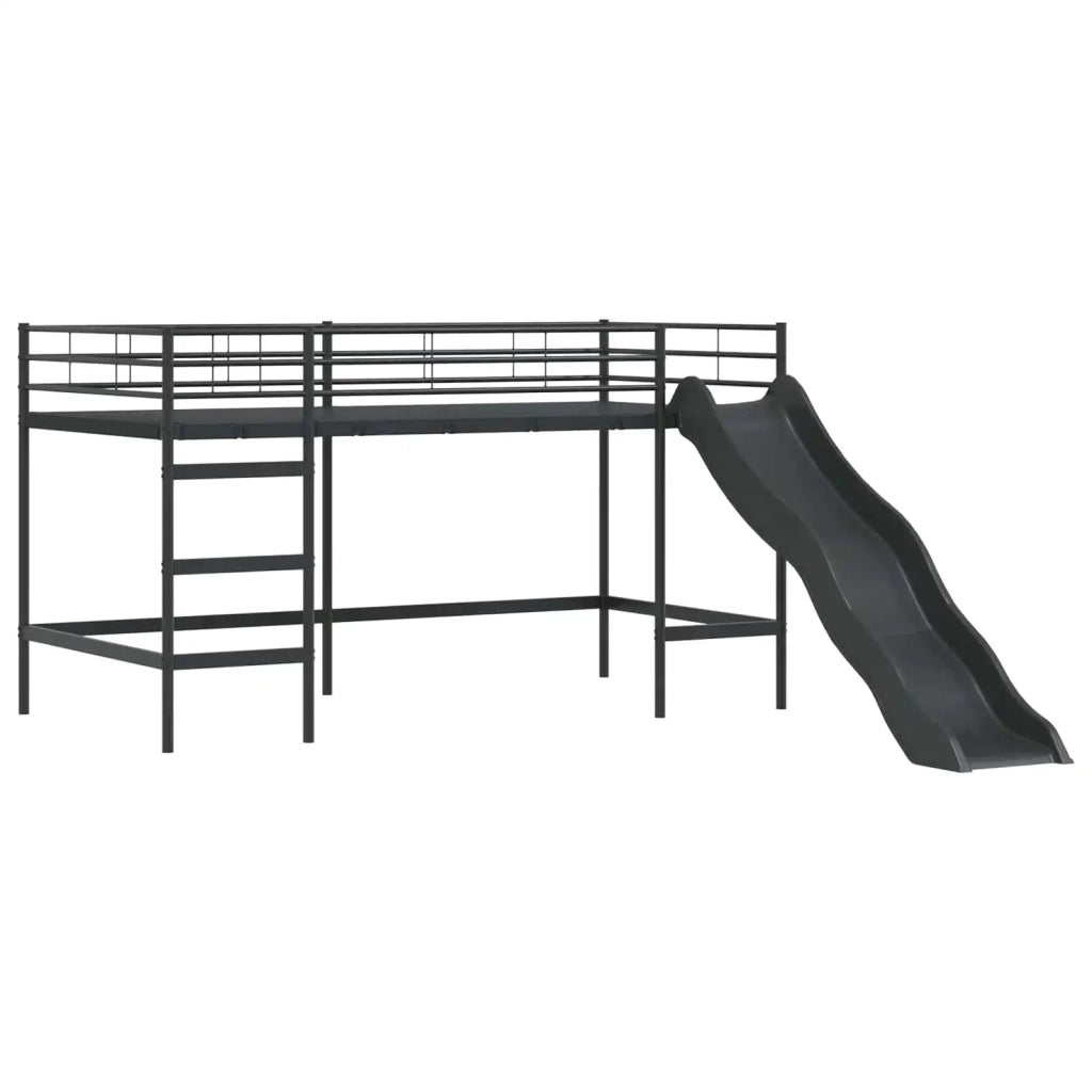 Struttura del letto loft per bambini Nero 90 x 200 cm Metallo