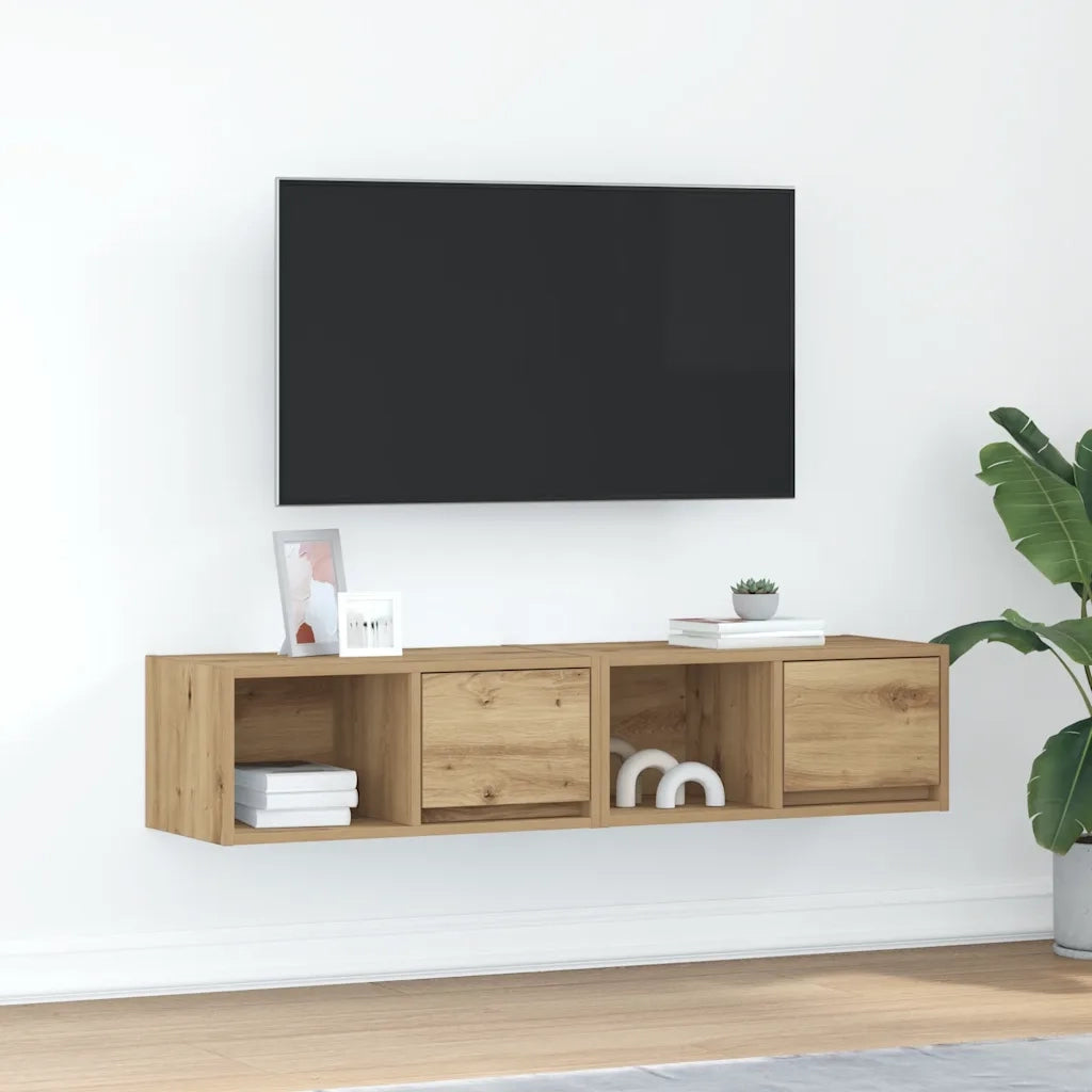 Mobili Porta TV 2 pz | Armadietto TV | Mobile Porta TV Rovere Artigianale 60x31x25,5cm Truciolato