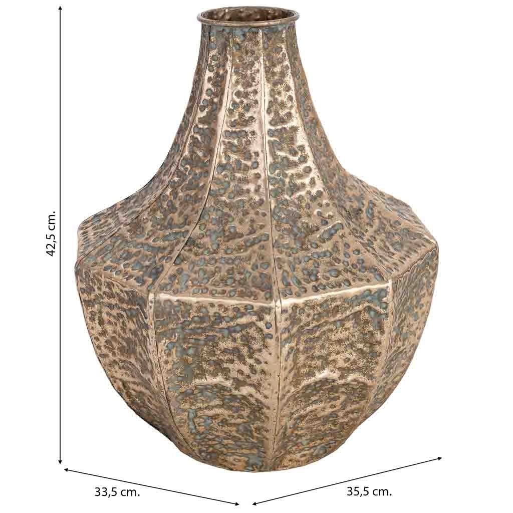Vaso in metallo dorato 35,5 x 33,5 x 42,5 (h) cm
