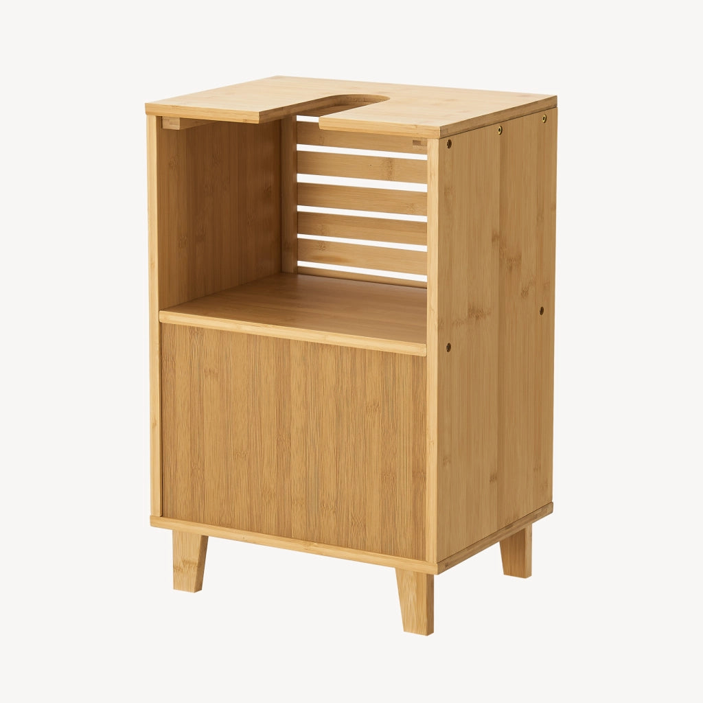 Armadio Sottolavabo Iveland in Bambù per Lavabo da Appoggio 60 x 40 x 30 cm [en.casa]