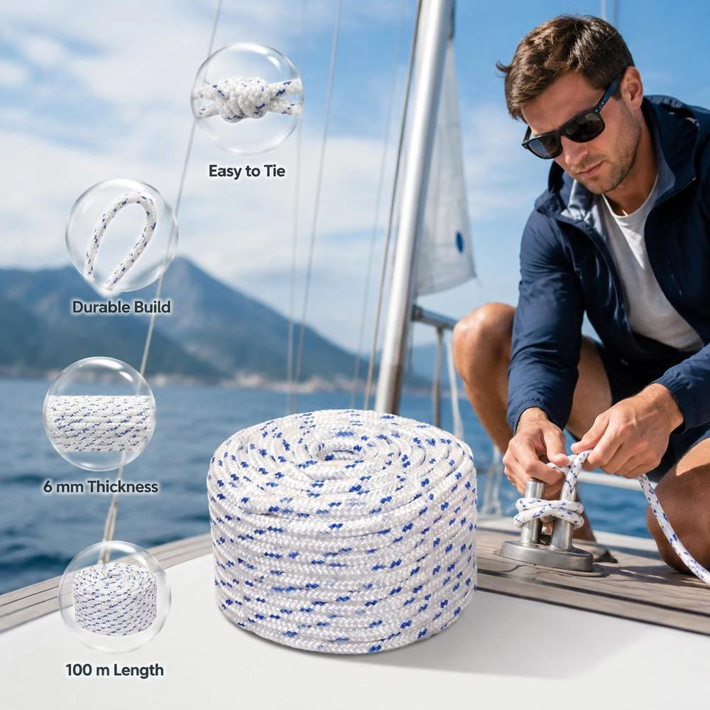 Boat Rope Polypropylene 6 Mm 100 M White