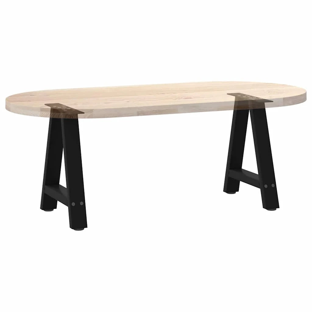 Set di 2 gambe per tavolino da caffè a forma di A 38 x 42-43 cm supporto robusto design moderno acciaio nero 02_0057108