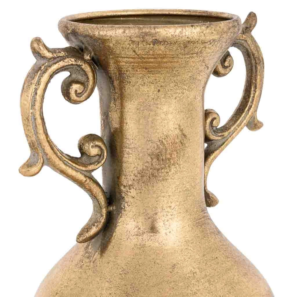 Vaso in metallo dorato 16x15x35h cm