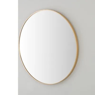 Specchio bagno 80 cm con cornice oro e installazione a parete