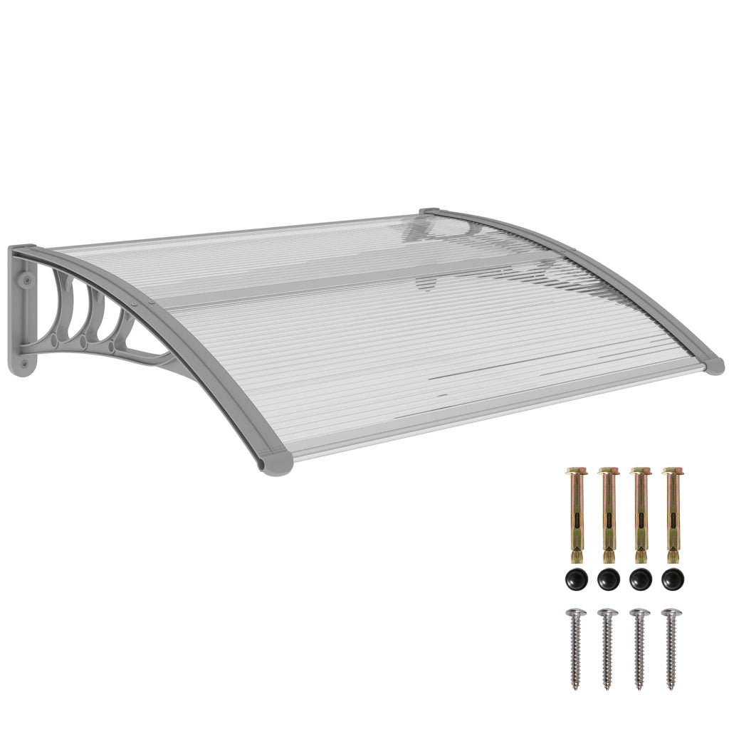 Vordach da ingresso ¨C zephmum ¨C 100x75x23 cm, argento