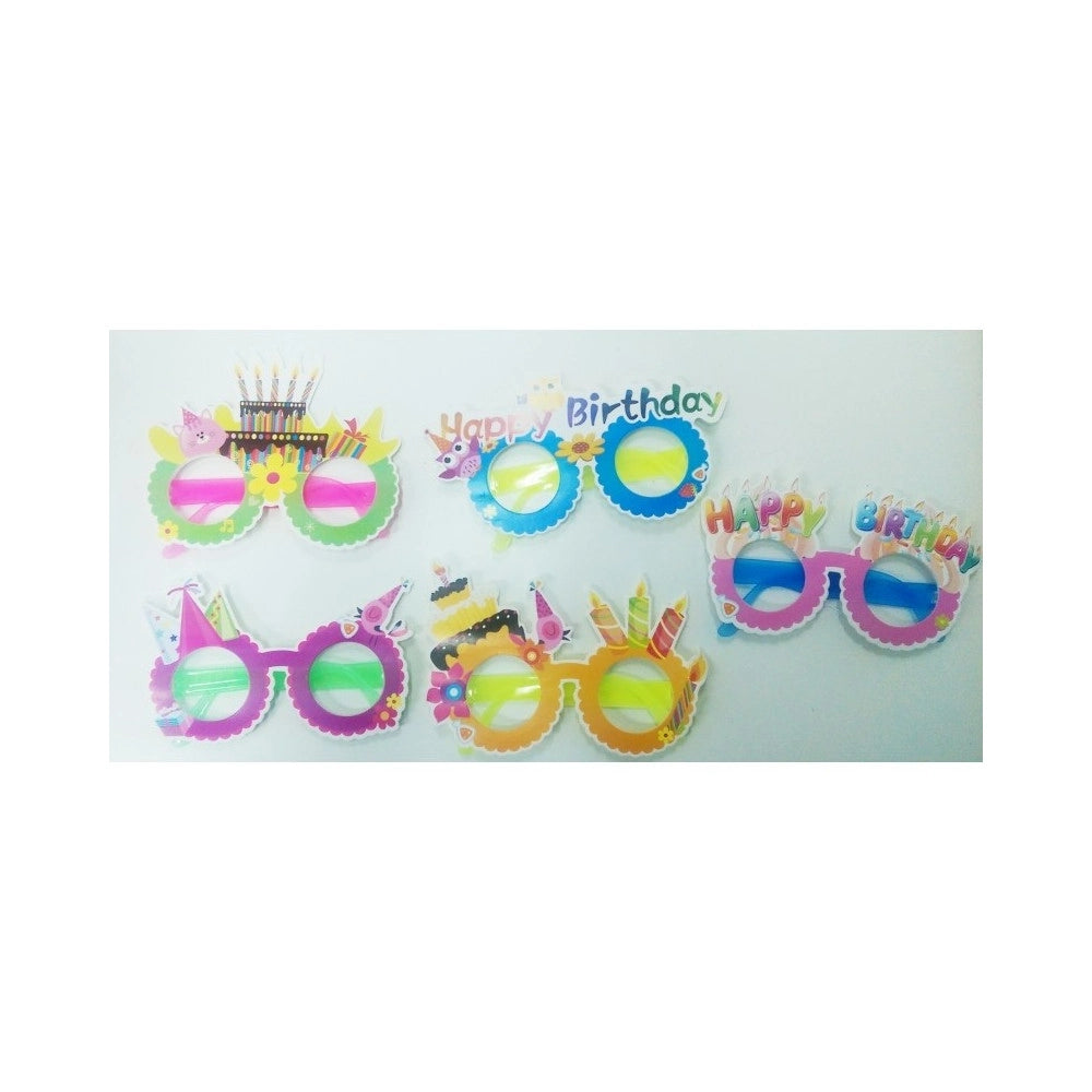 Trade Shop - Set 8 Occhiali Di Carta Plastica Puntelli Crazy Party Foto Booth Accessori Festa -