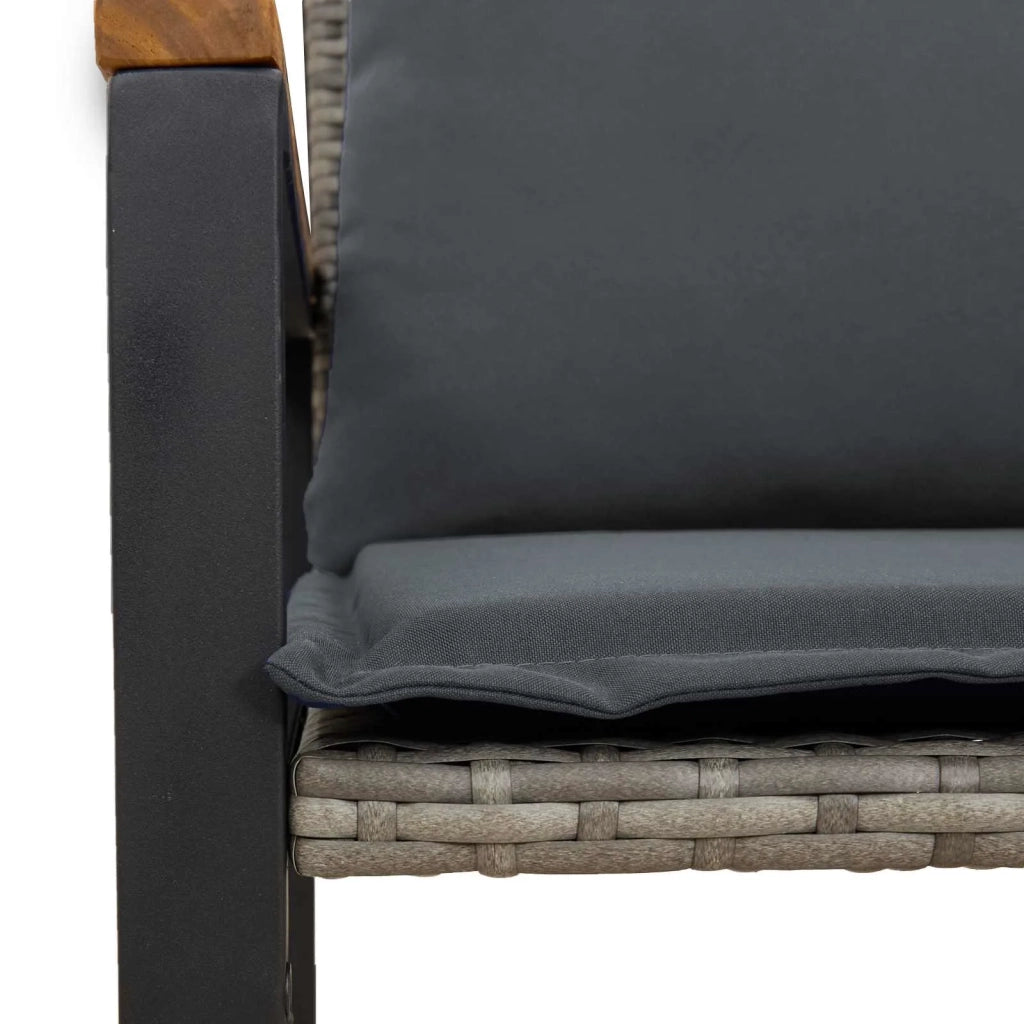 panchina Grigio e Grigio Scuro 115 x 65 x 72 cm Rattan