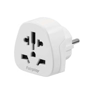 Adattatore da Viaggio Universale per Francia Tipo E / F 15A 3750W 250V Bianco Fairplay