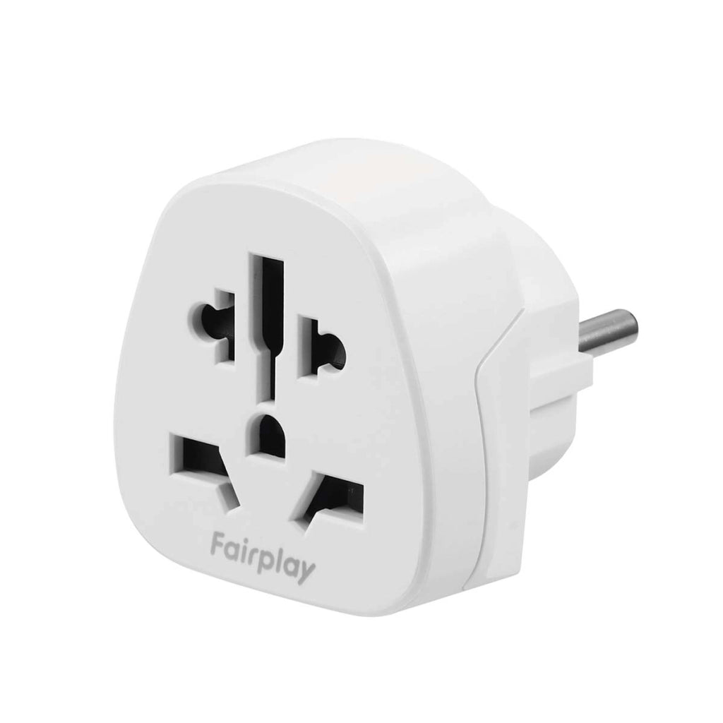 Adattatore da Viaggio Universale per Francia Tipo E / F 15A 3750W 250V Bianco Fairplay