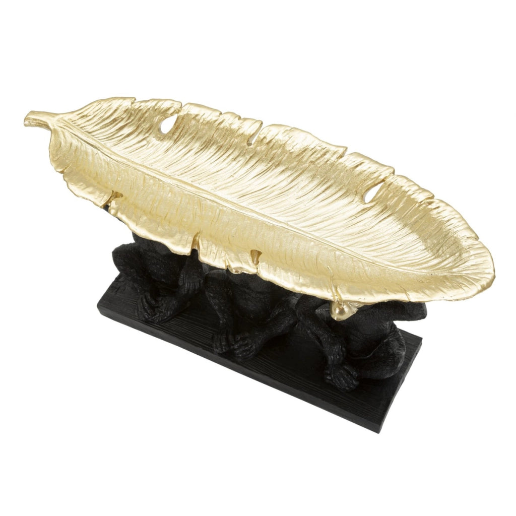 Vassoio Scimmia 14, Nero, Poliresina, 43x15,7x20 cm