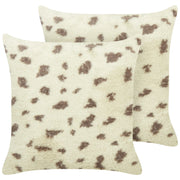 Set di 2 cuscini decorativi in pelliccia sintetica beige 45 x 45 cm accessori salotto