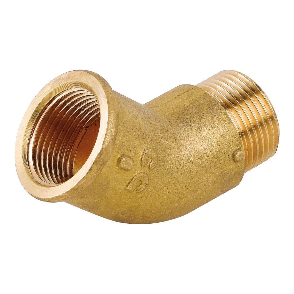GOMITO 45  ° MF IN OTTONE GIALLO- 1/2- CAVAL- pezzi 1
