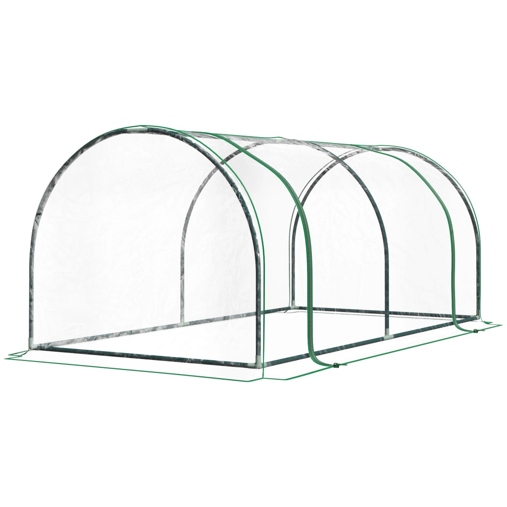 Serra da giardino a Tunnel in Acciaio e con Copertura in PVC, 200x100x80 cm, Trasparente e Verde