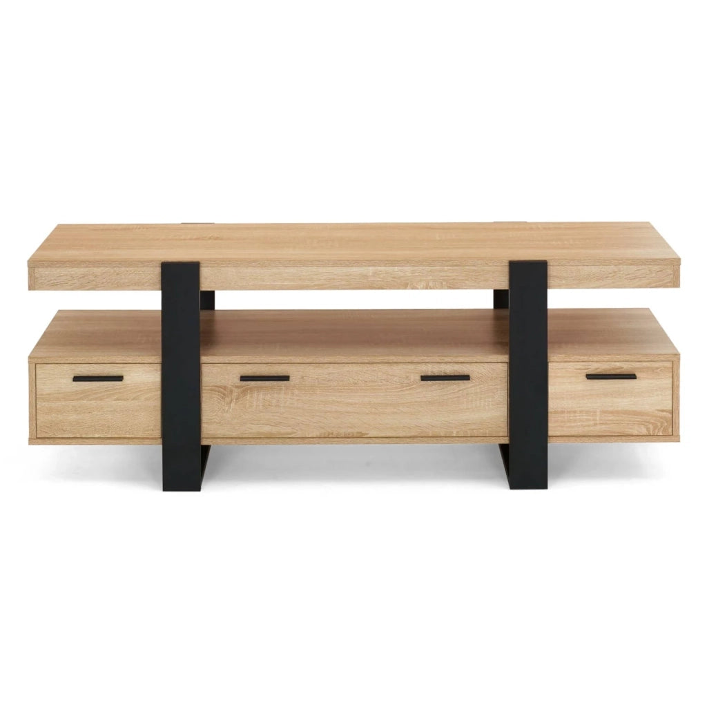 IDMarket - Porta TV PHOENIX 140 cm con cassetti in legno e nero