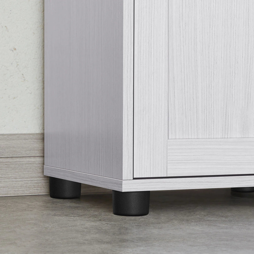 Mobile contenitore per bagno colonna 40 x 30 x 165 cm con ripiani regolabili armadietti ante cassetti vano salvaspazio grigio 12_0006522