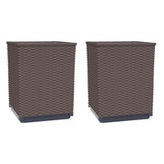 2 pz Fioriere | Cassetta per fiori | Vaso Marroni 30x30x37 cm in Polipropilene