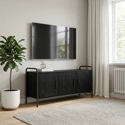Mobile TV 79,5 x 33 x 50 cm Rovere Nero Legno ingegnerizzato 8013734