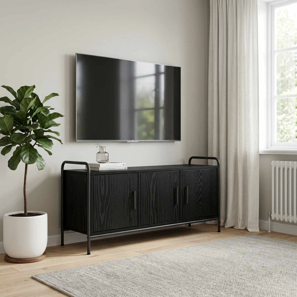 Mobile TV 79,5 x 33 x 50 cm Rovere Nero Legno ingegnerizzato 8013734