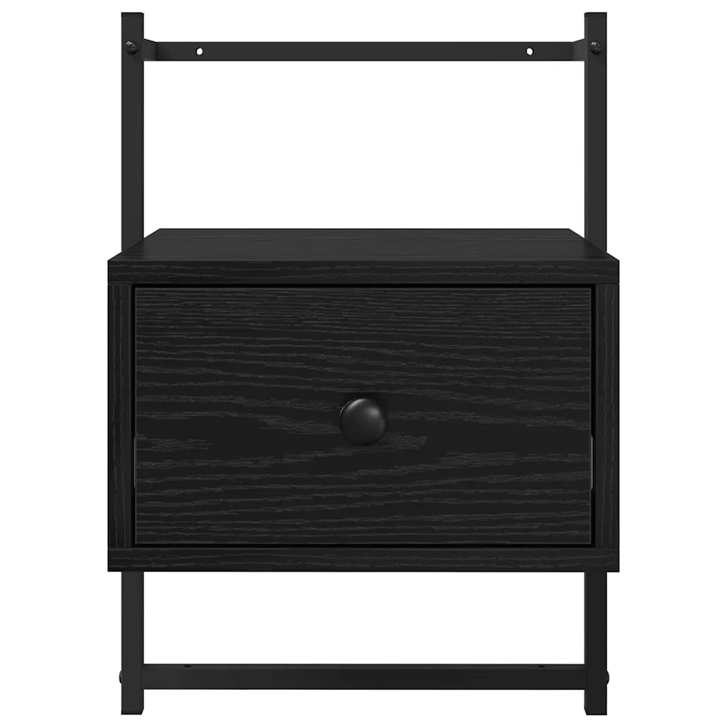 Armadio da Notte Rovere Nero 35 x 30 x 51 cm Legno multistrato