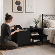 Record Cabinet, Black, 84.5x38x48 Cm, Wood-based Material