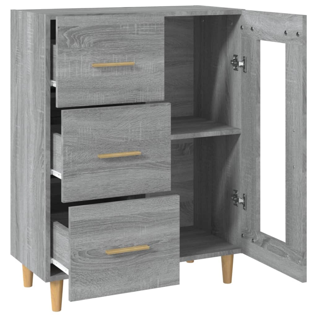 Buffet credenza cassettiera armadio mobile contenitore organizer cucina soggiorno Sonoma 69,5 x 34 x 90 cm legno ingegnerizzato grigio 02_0036467