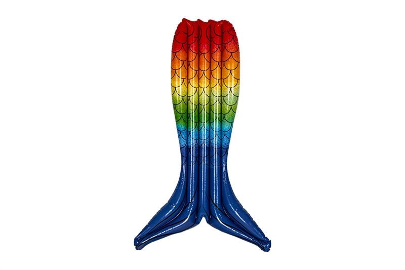 MATERASSINO GONFIABILE DA MARE O PISCINA MULTICOLOR A FORMA DI CODA DI SIRENA 0.2 MM - 175X105 CM  OKX