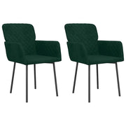 Sedie da Pranzo 2 pz | Sedie da cucina Verde Scuro in Velluto