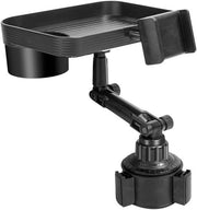 Organizzatore multifunzionale per auto con supporto per bicchieri, tavolo portatile e organizzatore per accessori - plastico per bevande, cibo, telefono e monete.