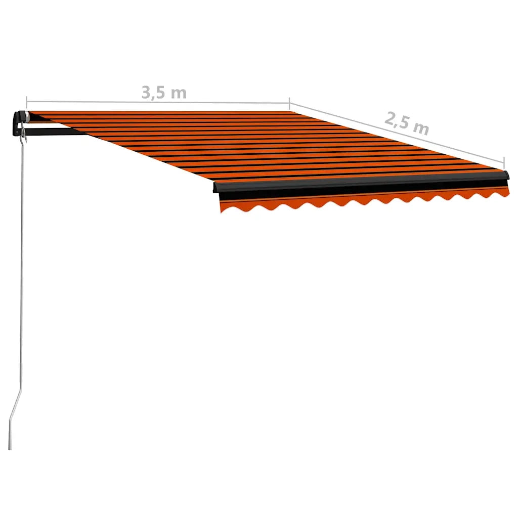Tenda da Sole Retrattile Manuale 350x250 cm Arancione e Marrone cod mxl 51578