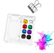 Pittura acrilica trasparente miniatura - 8 contenitori - 6x6 cm - 36 gram - leggero - palette portatile