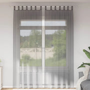 Tende in Voile con Passanti 2 pz Grigio Scuro 140x260 cm