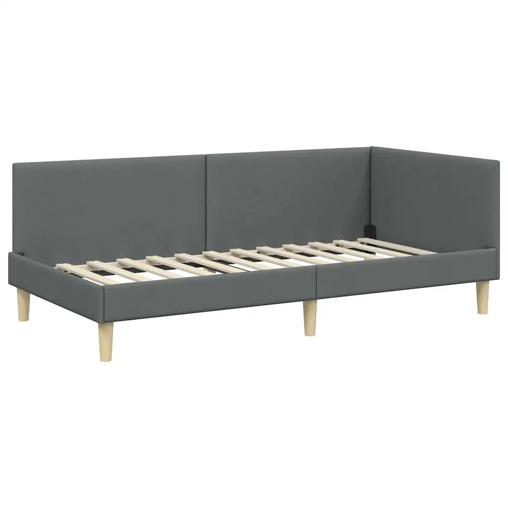 Cornice del letto ad angolo Grigio scuro 90 cm x 190 cm 42016182
