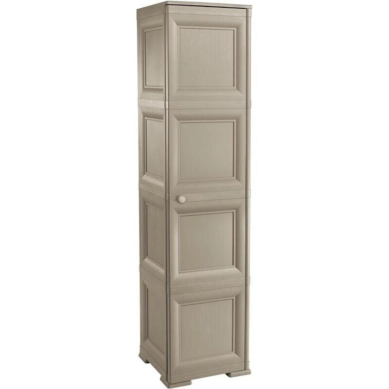 ARMADIO A COLONNA CON 4 RIPIANI E 1 ANTA LISCIA TOUPE DIMENSIONI 40X43X164H CM