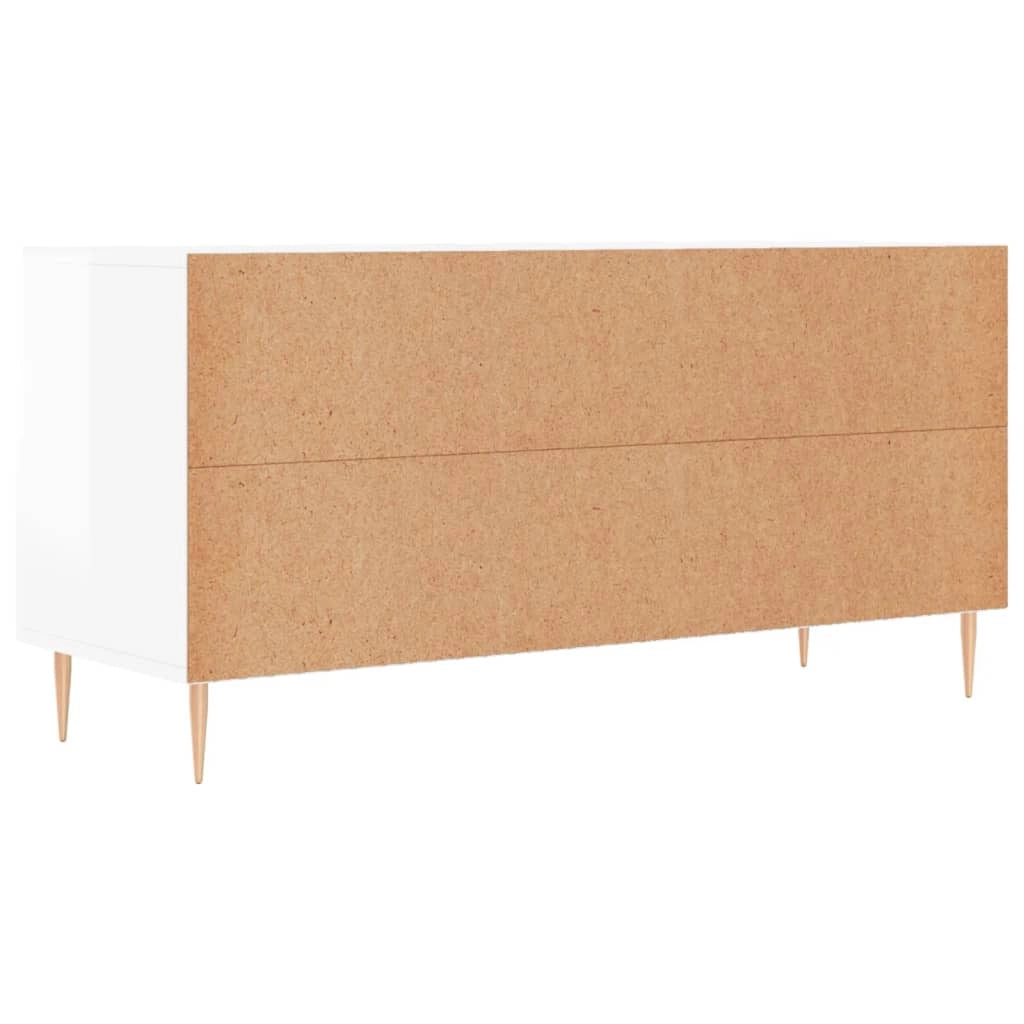 Mobile TV multimediale mensola TV mobile TV sala da pranzo soggiorno camera da letto finitura lucida 102 x 36 x 50 cm legno ingegnerizzato bianco 02_0026998