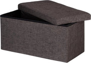 Banco di archiviazione pieghevole in tessuto fino a 300 kg - coperchio grande - 38 x 76 x 38 cm - 85 litri di spazio di archiviazione - marrone
