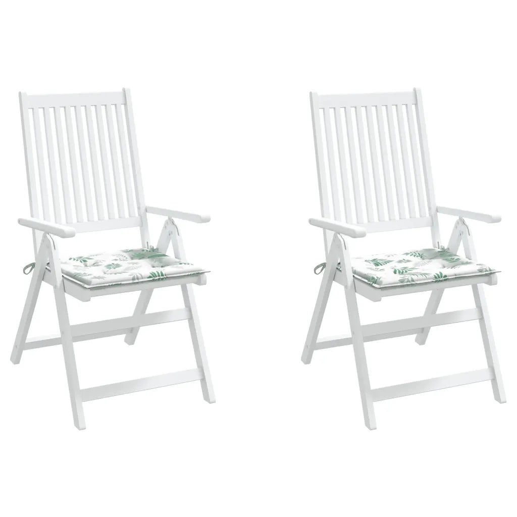 Cuscini per Sedia 2 pz Motivo a Foglie 40x40x4 cm Tessuto 361020