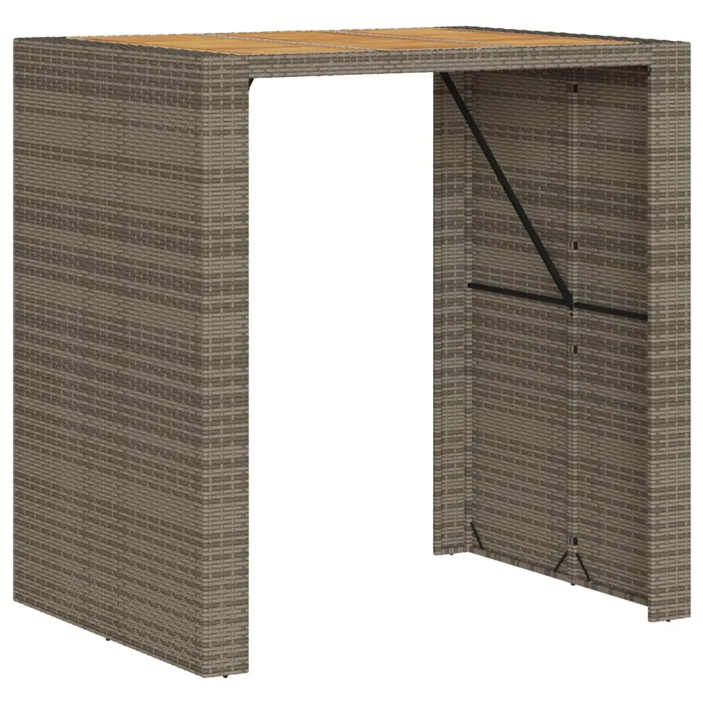 Tavolo Bar da Giardino Piano in Acacia 105x80x110 cm Polyrattan 368697