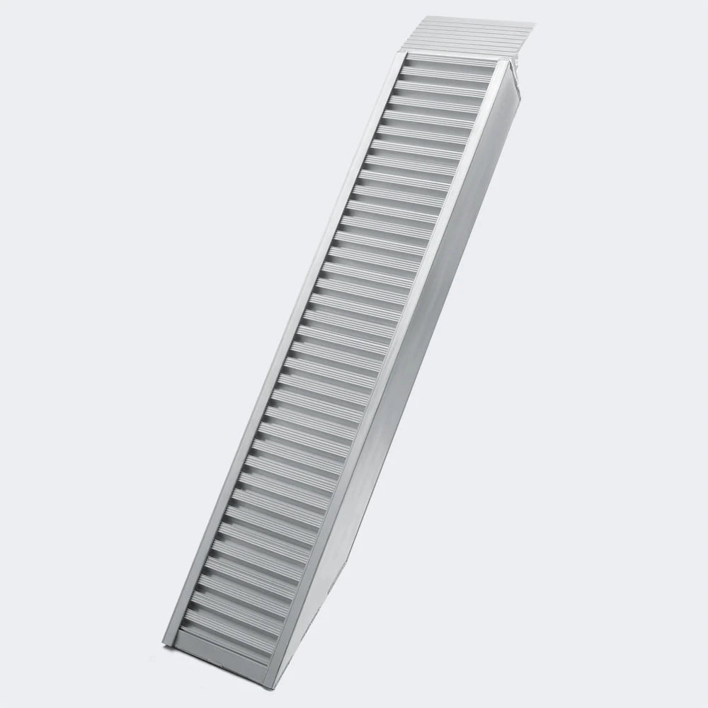 Rampa di carico pieghevole multiuso in alluminio con barra di sicurezza 161 cm fino a 2025 kg grigia 3416072
