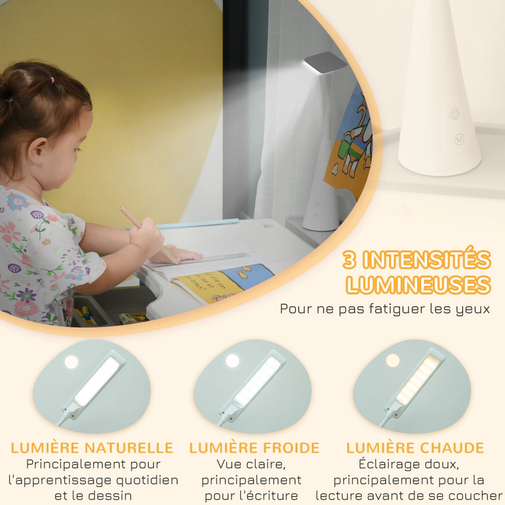 Scrivania per bambini con sedia regolabile ¨C zephmum ¨C Grigio 90x50x75 cm