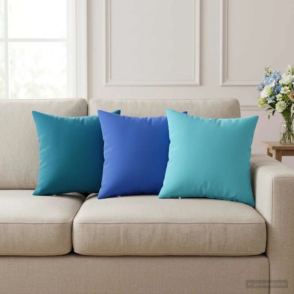 Federa 6 pcs HEERLEN Blu Reale 35 x 35 cm Poliestere 908152