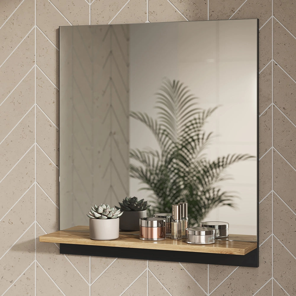Vicco Specchio contenitore bagno Antracite 60 x 67 cm con ripiano