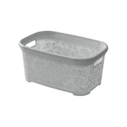 Cesta Portabiancheria Grigia Con Fantasia Flower, 27Lt