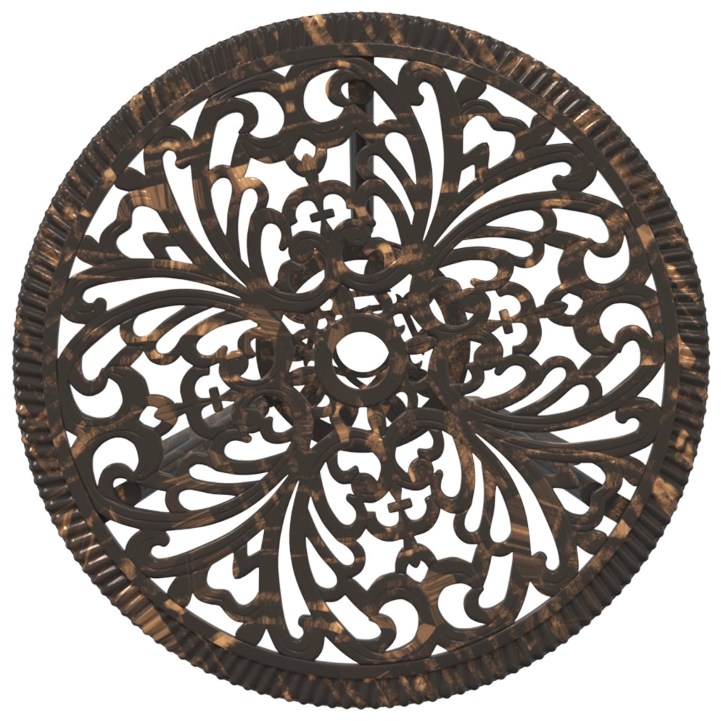 Set da Giardino Bistro a 3 Pezzi in Alluminio Fuso Bronzo di