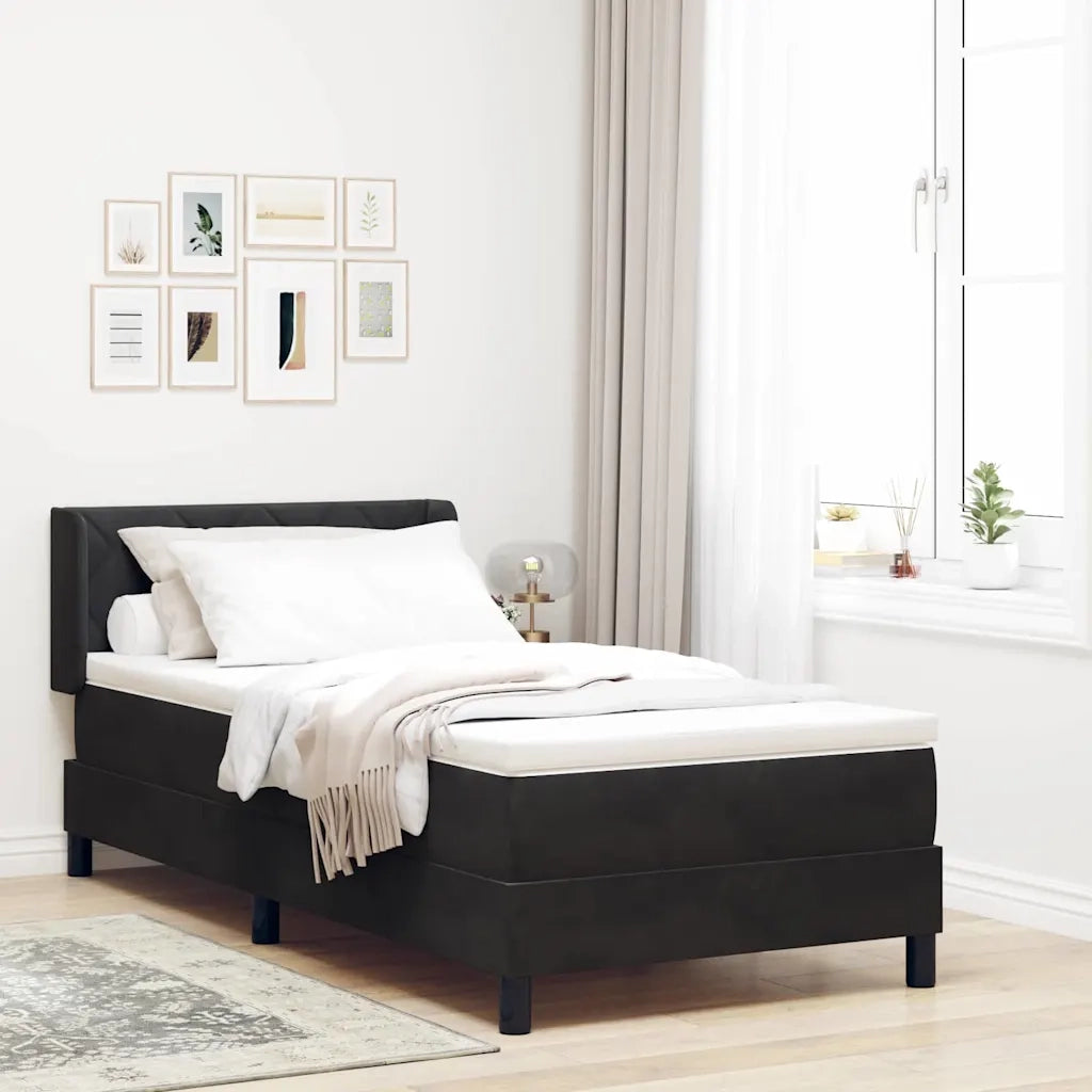 Letto a molle con testiera Nero 190 x 90 cm Velluto 3341500
