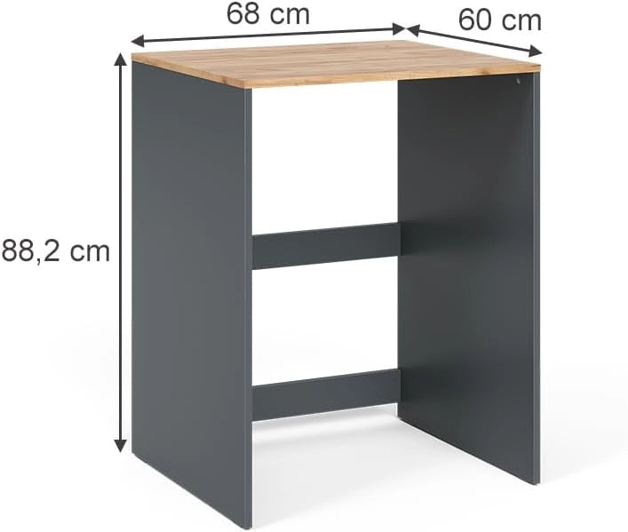 Mobile lavatrice Viktor, Antracite/quercia dorata, 68 x 88.2 cm, per una conservazione salvaspazio sopra le lavatrici