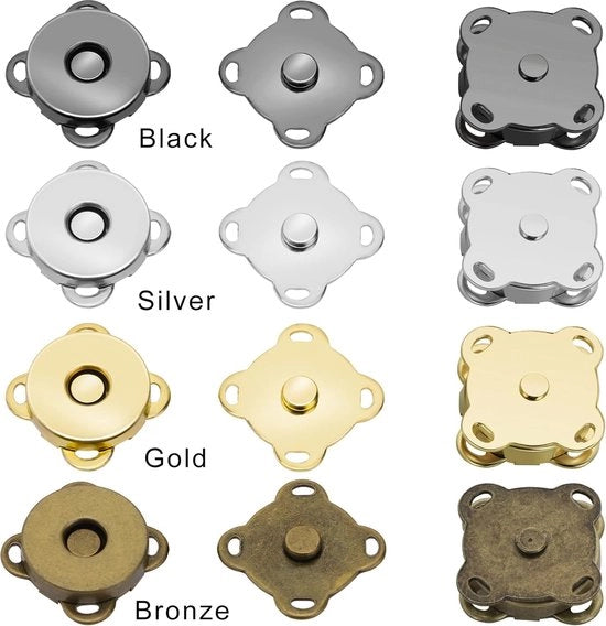 16 set di pulsanti magnetici per cucire, connettori magnetici di chiusura per accessori da cucire, pulsanti magnetici per cucire, cucire con pulsanti magnetici per portafoglio e borse da mano DIY Craft 14 mm