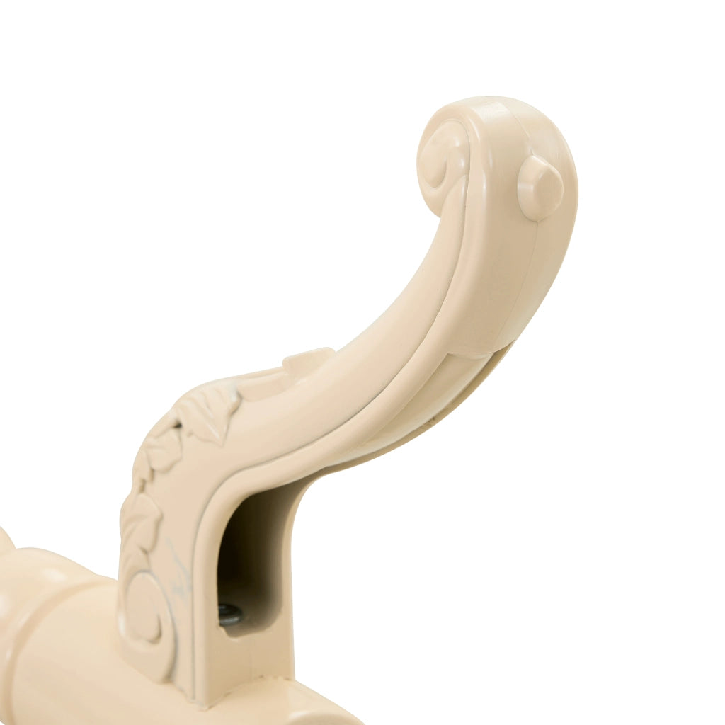 Appendiabiti da terra in legno massello crema bianco, design europeo con ganci multipli e base stabile