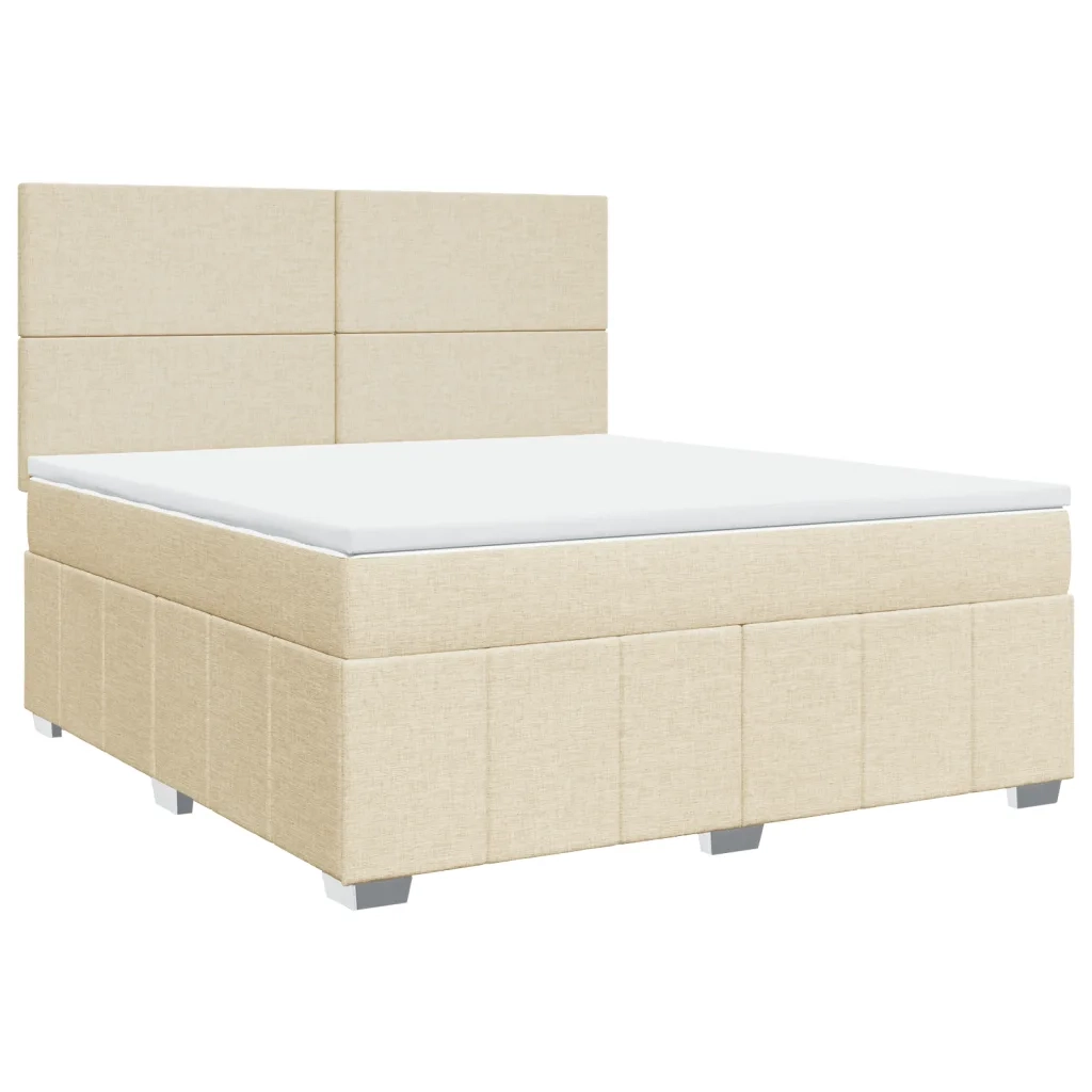 Giroletto a Molle con Materasso Crema 180x200 cm in Tessuto 3294045