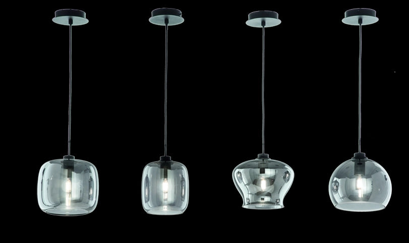 SOSPENSIONE VERVE-2 1 LUCE FUME' ATTACCO E14 SENZA BASE D' ATTACCO D.20CM H.19CM