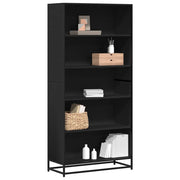 Libreria Nera 80,5x35x170,5 cm in Truciolato